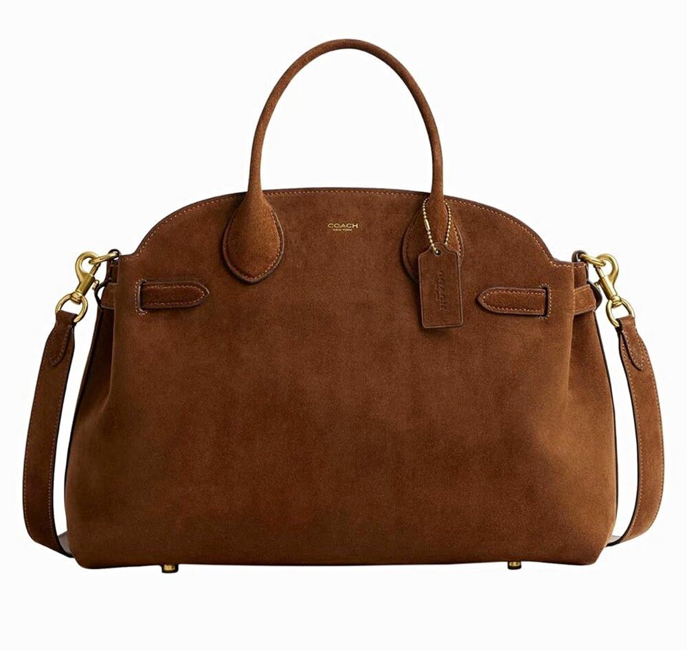 NWT Coach Soft Empire Carryall Warm BrownSuede- No Shoulder Strap *DISCOUNTED